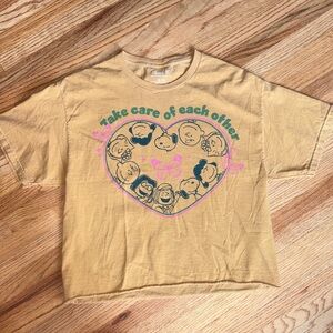 Peanuts medium Yellow Graphic 'Take Care of Each Other' tee